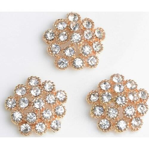 10Pieces/Lot 20*20mm Metal Set Rhinestone Buttons Decorative Accessories Apparel Sewing DIY Jewelry Making