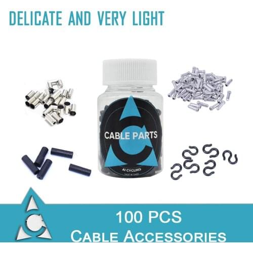 100pcs Bike Brake Shift Cable S Buckle 4/5mm Bike brake/shift cable caps And Bike Shift Inner Cable/Brake Inner Cable Tips