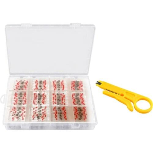 200PCS AWG 22-18 Red Solder Seal Wire Connectors , Heat Shrink Butt Connectors, Waterproof and Insulated Wire Terminals