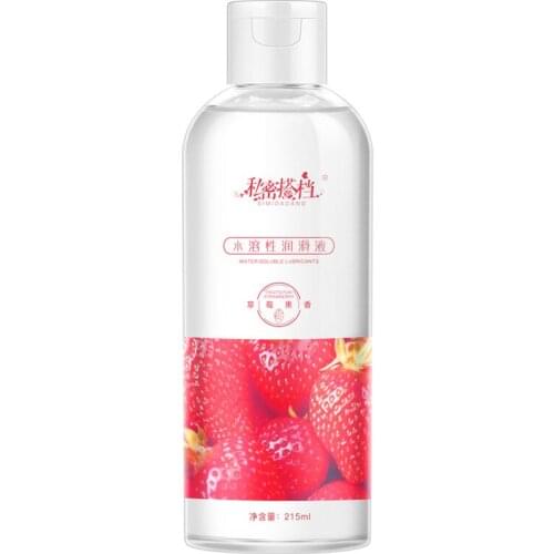 215ml Men/Women Fruit Flavor Cream Sex Lubricant Water-based Strawberry Sex Oil Vaginal and Anal Gel Adults Sex Product