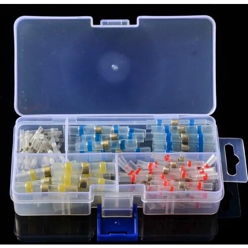 250/100Pcs Electrical Wire Connector Terminal Insulated Solder Sleeve Tube Heat Shrink Terminals Waterproof Butt Connectors Kits