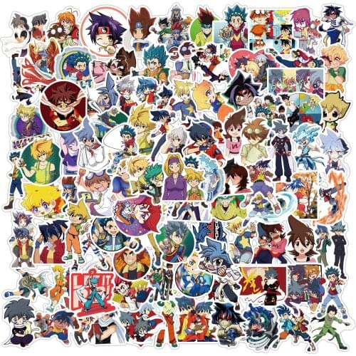 50/100PCS Anime Beyblade Stickers DIY Travel Luggage Guitar Fridge Laptop Waterproof Cartoon Sticker Decal for Kids