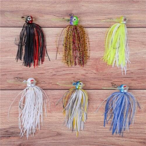 6PCS 12PCS weedless Jig lead head lure fishing hooks with weed guard sharp hook silicone skirts for bait bass pike jigs fishhook