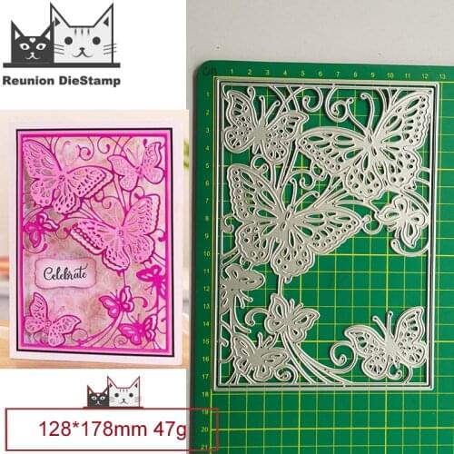 8 Butterflies Background Border Metal Cutting Dies Decorative Scrapbooking Steel Craft Die Cut Embossing Paper Cards Stencil New