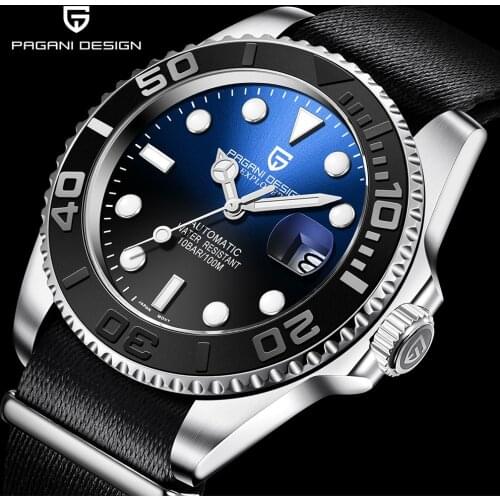 PAGANI DESIGN Watches Mens Automatic Mechanical Stainless Steel Waterproof Fashion Business Relogio Masculino Calendar Luminous