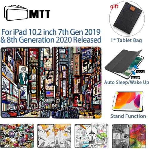 MTT Tablet Case For iPad 10.2 inch 7th 8th Generation 2019 PU Leather Flip Stand Smart Cover Funda Auto Sleep Wake a2200 a2198