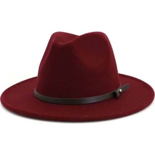 H7567 Ladies Fedoras Hat Autumn Winter British Retro Fashionable Woolen Felt Jazz Cap Women Men Simple Church Party Outdoor Caps