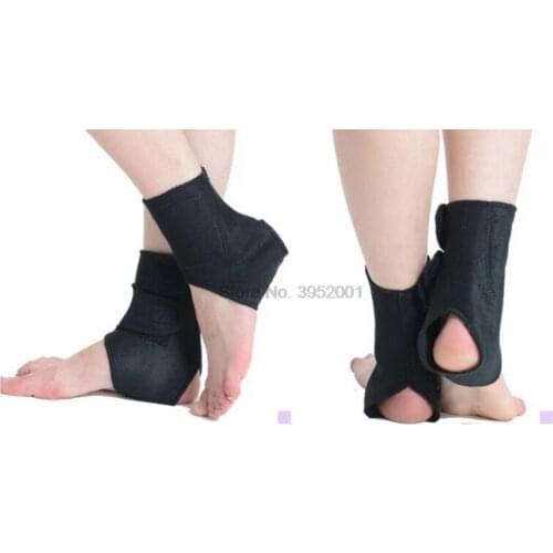 By dhl 100pair Magnetic Therapy Ankle Brace Support Spontaneous Heating Protection Elastic Ankle Belt Leg Pads Protectors tools