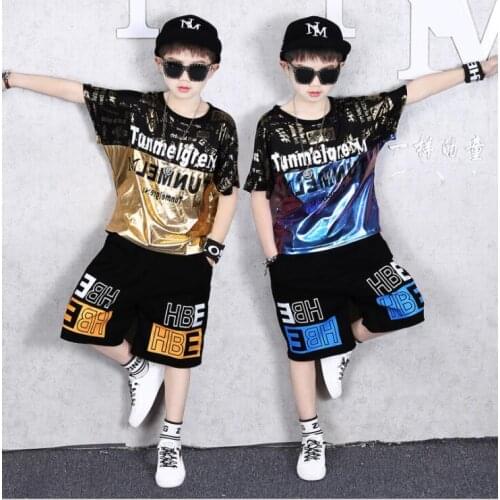Boys Casual Clothes Kid Boy Clothing Set Summer Children Short sleeve Letters T-shirt + Pants 3 4 5 6 7 8 9 10 11 12 13 15 Years