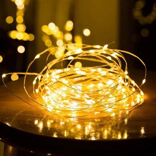 2/5/20M Deco LED String Lights Silver Wire Garland Powered By 5V Battery USB Fairy Light Home Christmas Wedding Party Decoration