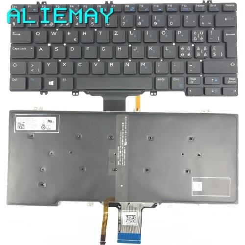 Brand new original laptop backlight SW Swiss keyboard for DELL LAITITUDE E7280 7290 5280 5290 backlit SW keyboard