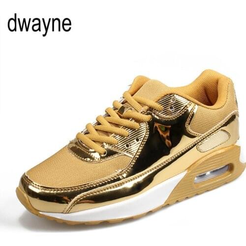 Men Casual Shoes Plus Size Height Increasing Men Sneakers Gold Silver Fashion Unisex Air Mesh Men Trainers Lace Up 7tyh7