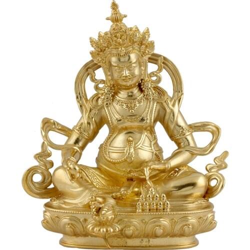Brass Buddha Statue Huang Caishen Decoration Home Enshrined Tantra Buddhist Supplies God of Wealth Zambara