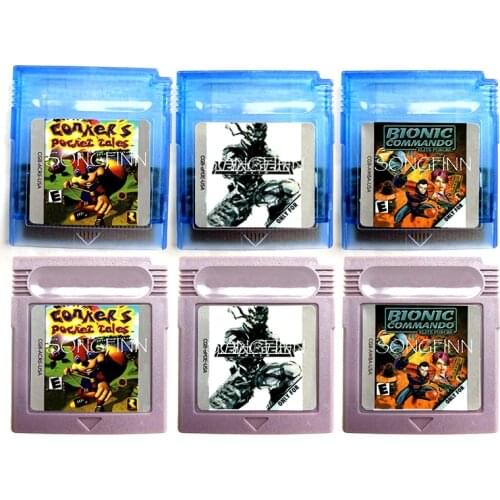 Metal Gear Solid Conkers Pocket Tales Bionic Commando Memory Cartridge for 16 Bit Handheld Video Game Console Card Accessories