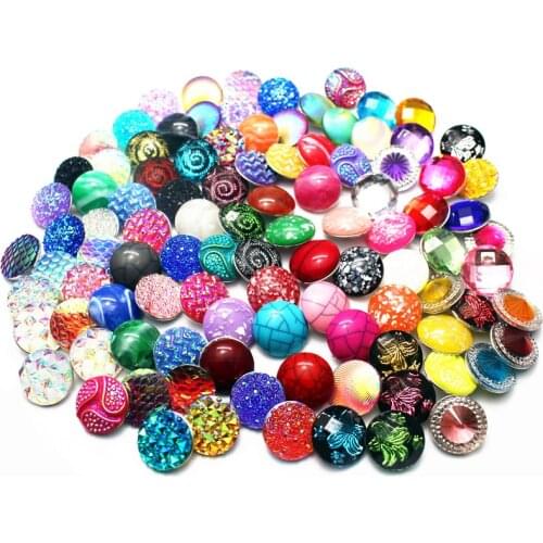 Mix 10pcs/lot glass resin crystal snap buttons 18mm leather clasp snap button Bangles snap bracelet jewelry