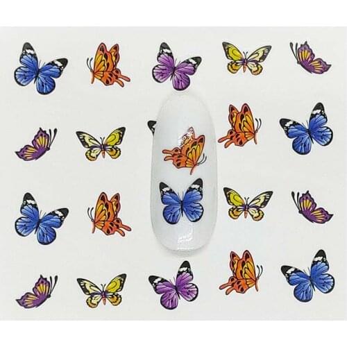 Butterfly pattern Nail Art Sticker Water Transfer Decal Watermark Slider Manicure Full Wrap Tool Decor C25