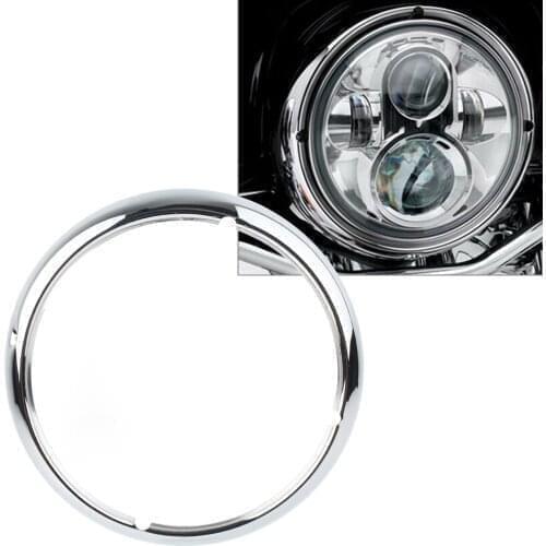 Chrome Alloy Motorcycle 7" Head Light Headlamp Ring Cover Decor Trim for Harley Touring Road King Electra / Street / Tri Glide