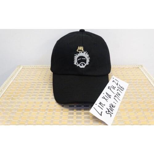 Custom Unstructured Black and white Dad Hat Cap J Cole TDE New Born Sinner Crown Baseball Cap Curved Bill