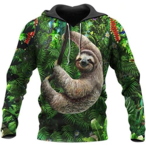 2020 New 3D All Over Printed Beautiful Sloth Pullover Unisex Autumn Winter Casual Hoodies Fashion Hip-hop Jacket