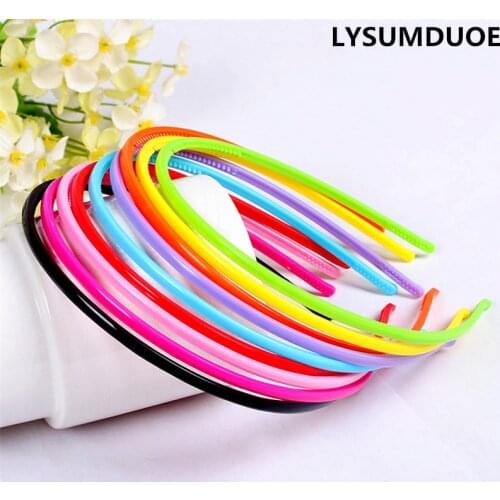 Fashion 10Pcs Women Hairband Girl Headband Kids Hairband Candy Solid Rim Korean Plastic Hairbands Gift Children Hair Accessories