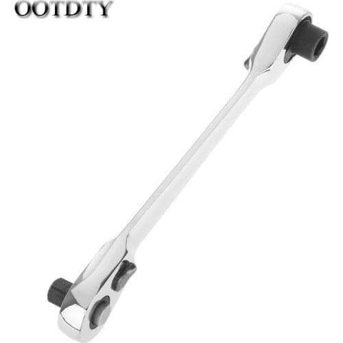 OOTDTY 1/4" Dual Head Square Ratchet Socket Wrench Hex Bit Driver Screwdriver 72-Tooth dorp shipping