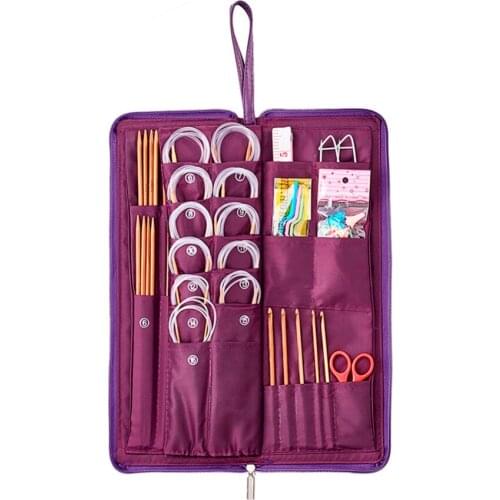 Pandahall 134pcs/lot 385x135x42mm Mixed Color Bamboo Knitting DIY Jewerly Accessories Making Tool Set Kits
