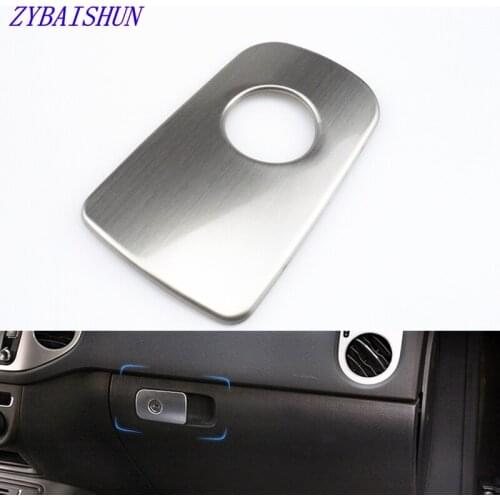 Stainless steel glove box switch trim cover decoration sticker for Volkswagen VW tiguan 10-14