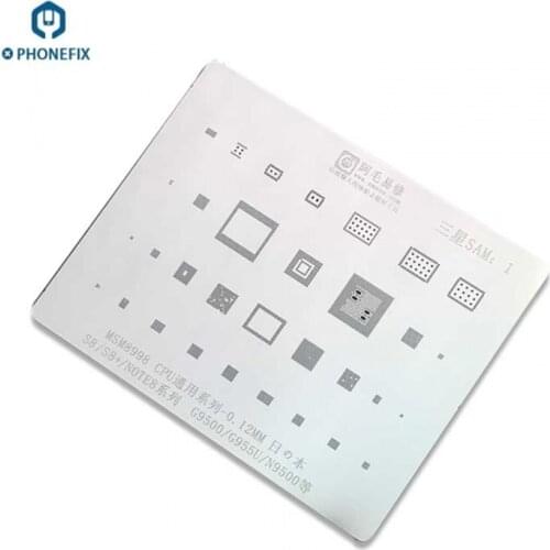 PHONEFIX 0.12mm Universal CPU Series BGA Reballing Stencil Template For Samsung S8 Note 8 G9500 G9505 BGA Repair Soldering Tool
