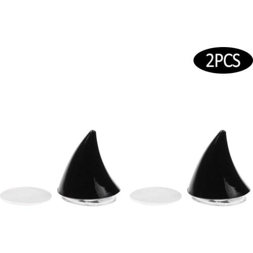 2Pcs Removable Helmet Devil Horn Sucker Motorcycle Motorbike Safety Hat Decoration Cute Rubber Horns Crafts DIY Helmets Headwear