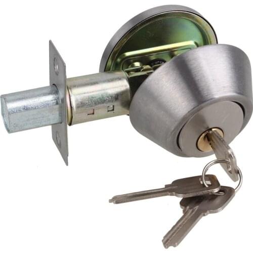 Silver Home Door Gate Single Cylinder Deadbolt Chrome Metal Dead Bolt Door Lock