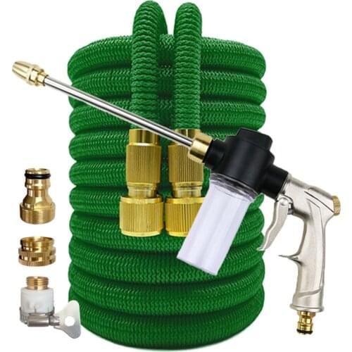 Expandable Garden Watering Hose Anti-abrasion Magic Hoses Pipe Flexible Adjustable High Pressure Car Wash Wash foam Water Gun