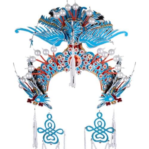 Yue Opera helmets and headgear Three Phoenix headdress with diamond inlaid Princess helmet
