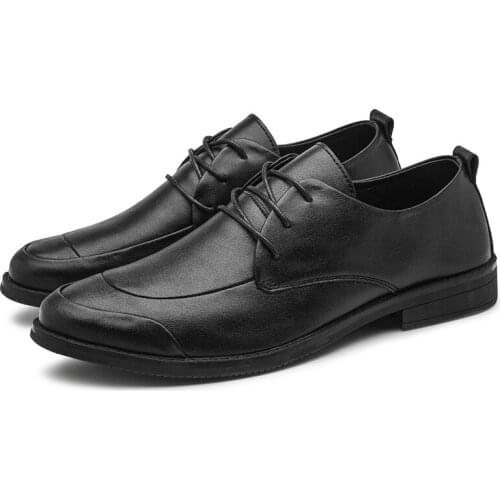 New Men Shoes Leather Cowhide Leather Shoes Men Comfortable Low-top British Casual Single Shoes Leather Shoes Formal Shoes