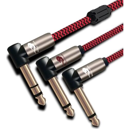 Premium Angled 1/4" Splitter Cable for Mixer Console Amplifier Stereo 6.35mm to Dual 6.35 Hifi Audio Cable 1M 2M 3M 5M 8M 10M