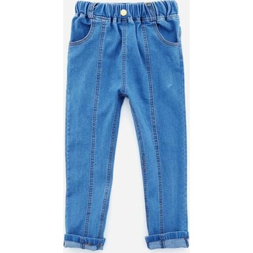 2020 spring children clothing boys new casual denim pants Kids boys fashion blue color washed jeans pants 3-8 years