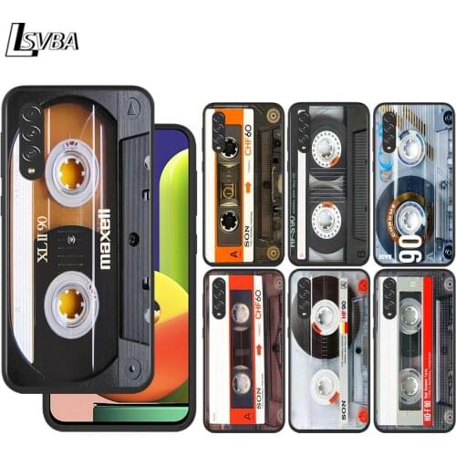 Vintage tape retro style for Samsung Galaxy A90 A80 A70 A60 A50 A40 M30 A20E A2Core A10S A10E Silicon Soft Black Phone Case