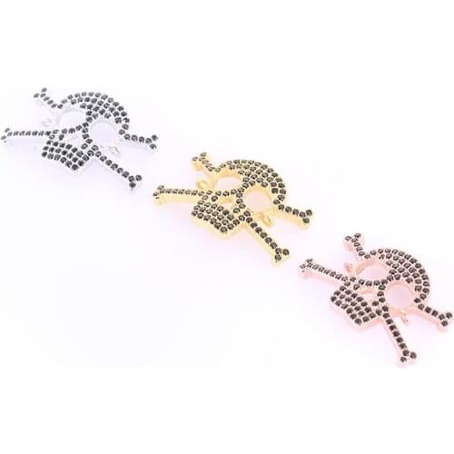 High quality copper metal charms skull head jewelry pendant connectors for diy women men bracelet jewelry making