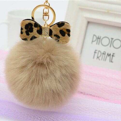 10cm New Bowknot Keychain Fur Pom Pom Key Chain Faux Rabbit Hair Bulb Bag Car Ornaments Fur Ball Pendant Best Gifts EH-663