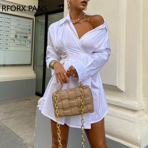 Women Casual Solid V neck Long Sleeve Spring Sexy Dresses