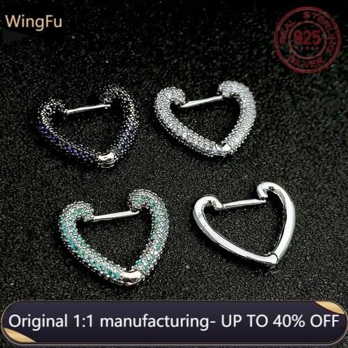 925 sterling silver ladies earrings zircon earrings luxury brand Monaco jewelry fashion colorful heart hoop earrings gift
