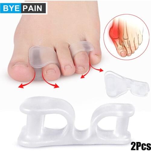 2Pcs=1Pair Silicone Toe Separator Durable Thumb Eversion Corrector Alleviate Pain Safe Repeated Use Toes Straighteners Feet Care