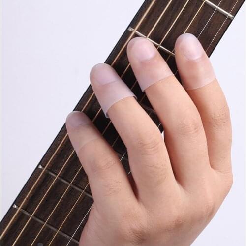 4Pcs Ultra-thin Left Hand Guitar Fingertip Protector Silicone Finger Guard Cover
