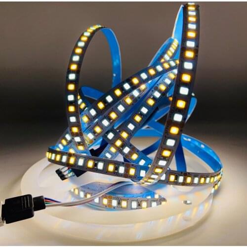 5m DC12v 24V 2835 dimmable CCT LED Stip Double Color 180leds/m 3000k 4000k 6000k Makeup Mirror Showcase Cabinet LED FlexibleTape