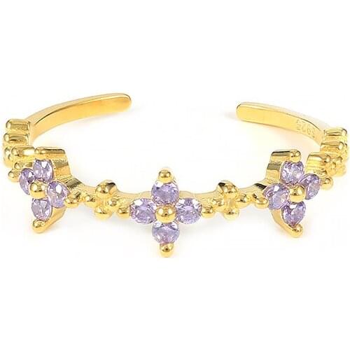 AIDE 925 Silver Ring Purple Zircon Rings For Women Girls Ring 2021 Trend Anillos Mujer Fine Jewelry Paired Rings Bulk Prty Gifts