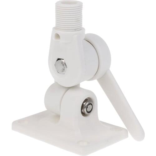 White Nylon Ratchet Bracket Antenna Deck Mount Base Adjustable Marine Boat Marine Plastic Antenna Base AIS Antenna Base