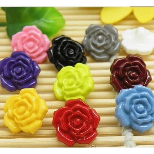 Free Shipping High End 25pcs Cute 3D Flower Resin Buttons 15mm Sewing Craft