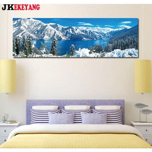 Large Wall Art Pictures 5D Diy diamond painting Snow mountain and lake Diamond Mosaic Rhinestone Embroidery cross stitch Y4228