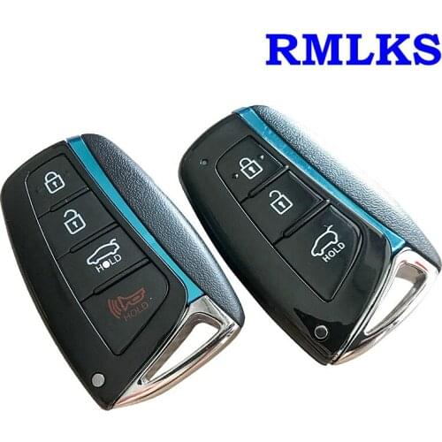 RMLKS 3 4 Buttons High Quality Smart Key Case for Hyundai Genesis 2013-2015 Santa Fe Equus Azera Remote Control Key Shell