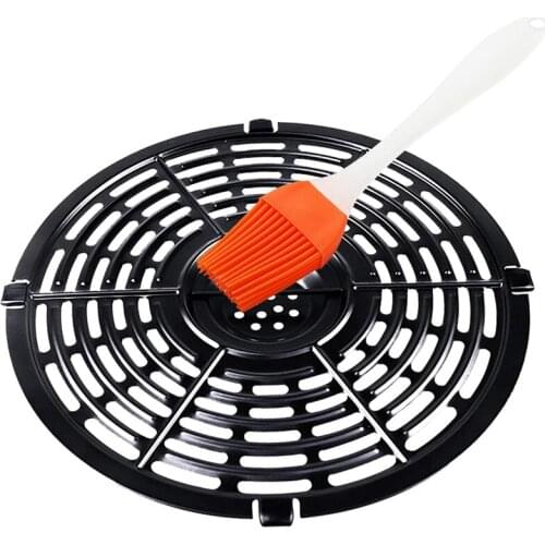 Air Fryer Rack Parts,Grill Plate for Air Fryer Pan Non-Stick Air Fryer Accessories Air Fryer Rack with Brush Steam Rack