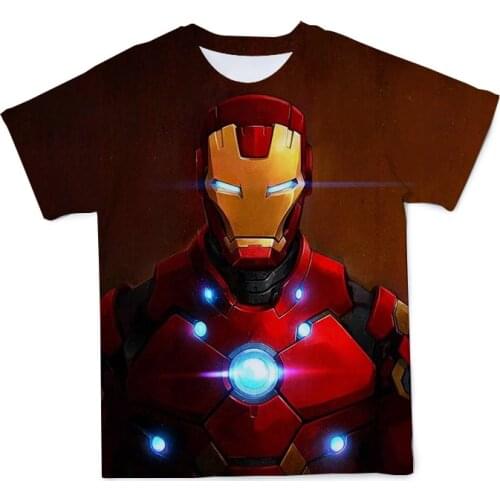 Kids T Shirt 2021 Summer Iron Superhero 3D Printed T-Shirt Mens and Womens Casual Fashion Streetwear Tops